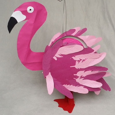 Flamingo Laterne Papierlaterne Paradies-Vogel Gartenfest Lampion Rosa Flamingo 