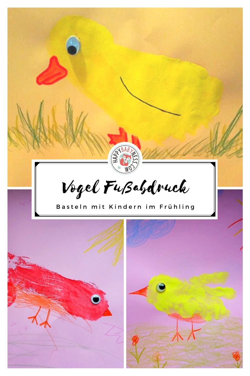 DIY_Anleitung_Basteln_Kinder_Frühling_Fingerfarben_Fussabdruck_Ente_Vogel
